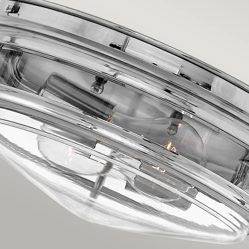 Quintiesse - Zunanja stropna svetilka HADRIAN 2xE27/40W/230V premer 27,8 cm IP44 sijajni krom