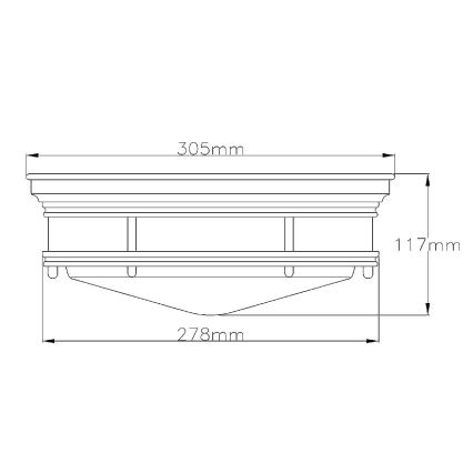 Quintiesse - Zunanje stropno svetilo HADRIAN 2xE27/40W/230V, premer 27,8 cm, IP44, sijoč krom