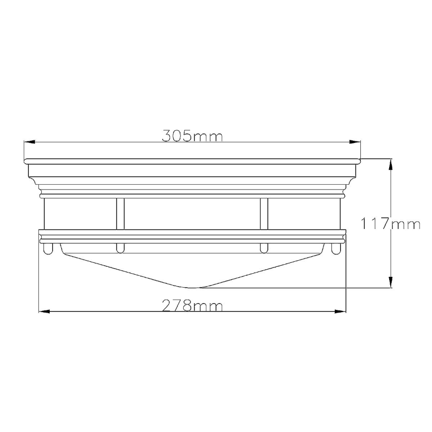 Quintiesse - Zunanja stropna svetilka HADRIAN 2xE27/40W/230V premer 27,8 cm IP44 sijajni krom