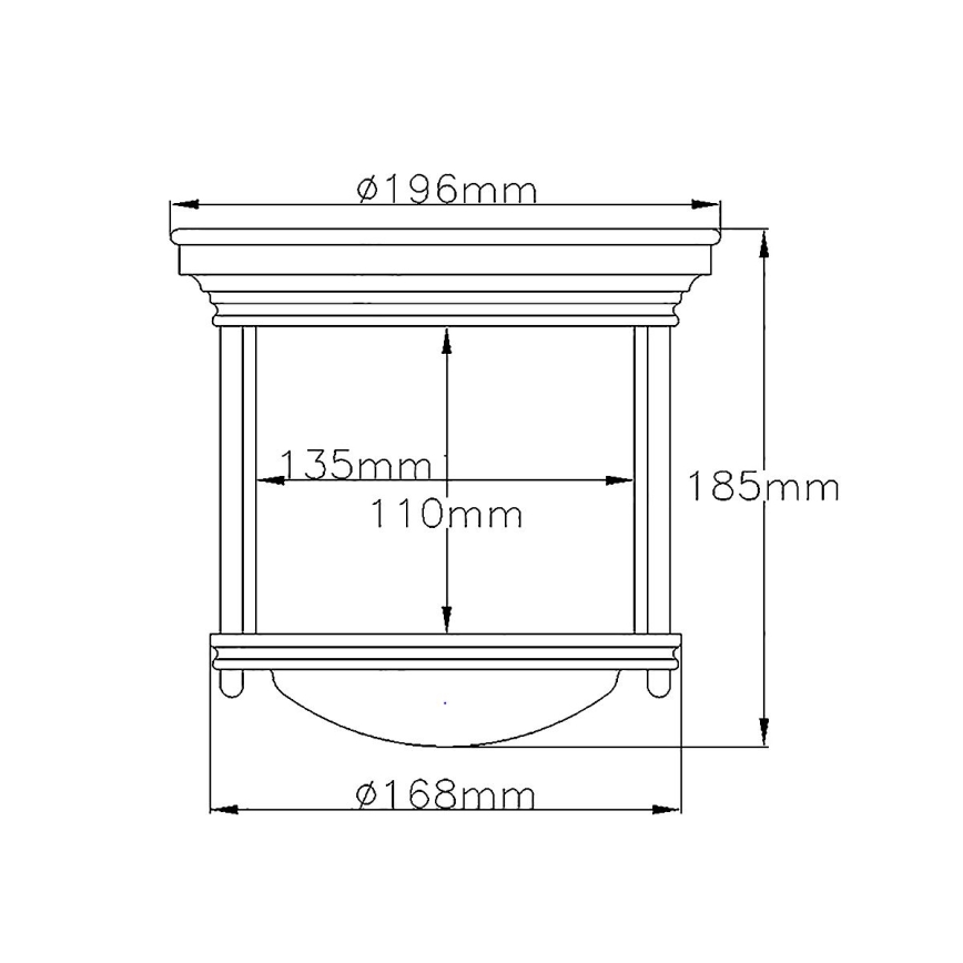 Quintiesse - Zunanja stropna svetilka HADRIAN 1xE27/60W/230V Ø 16,8 cm IP44