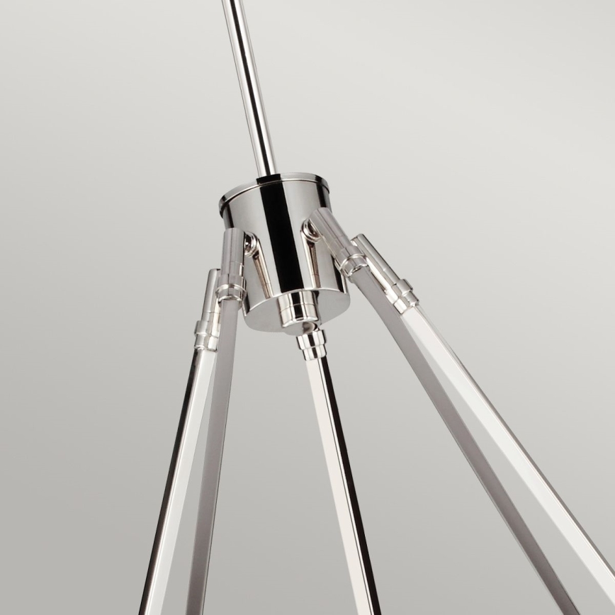 Quintiesse - Lestenec na drogu HARPER 5xE14/60W/230V premer 77,5 cm sijajni krom/dimno steklo