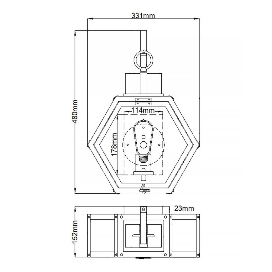 Quintiesse - Zunanja stenska svetilka HEATH M 1xE27/60W/230V IP44 bronasta