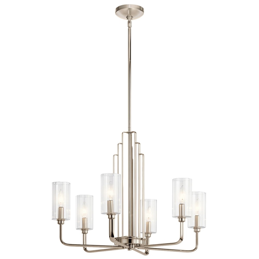Quintiesse - Lestenec na drogu KIMROSE 6xE14/40W/230V premer 68,6 cm sijajni krom