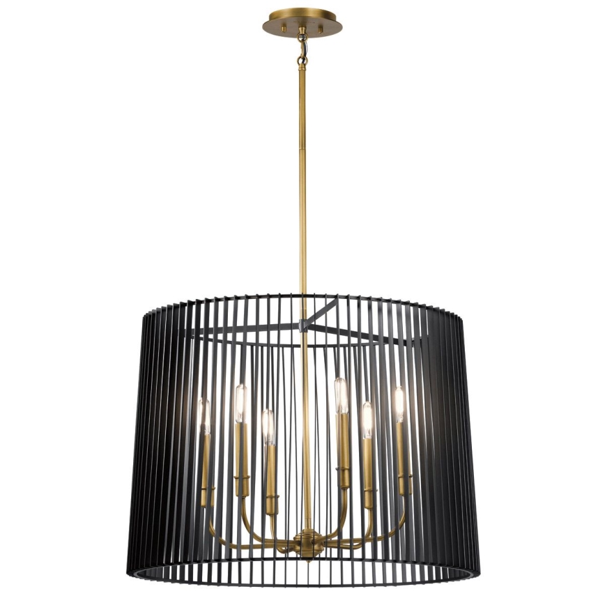 Quintiesse - Lestenec na drogu LINARA 6xE14/60W/230V, premer 66 cm, črna/zlata