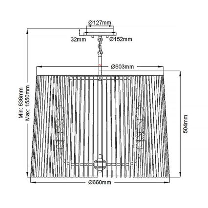 Quintiesse - Lestenec na drogu LINARA 6xE14/60W/230V, premer 66 cm, črna/zlata