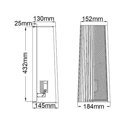 Quintiesse - Stenska svetilka LINARA 1xE27/60W/230V črna/zlata