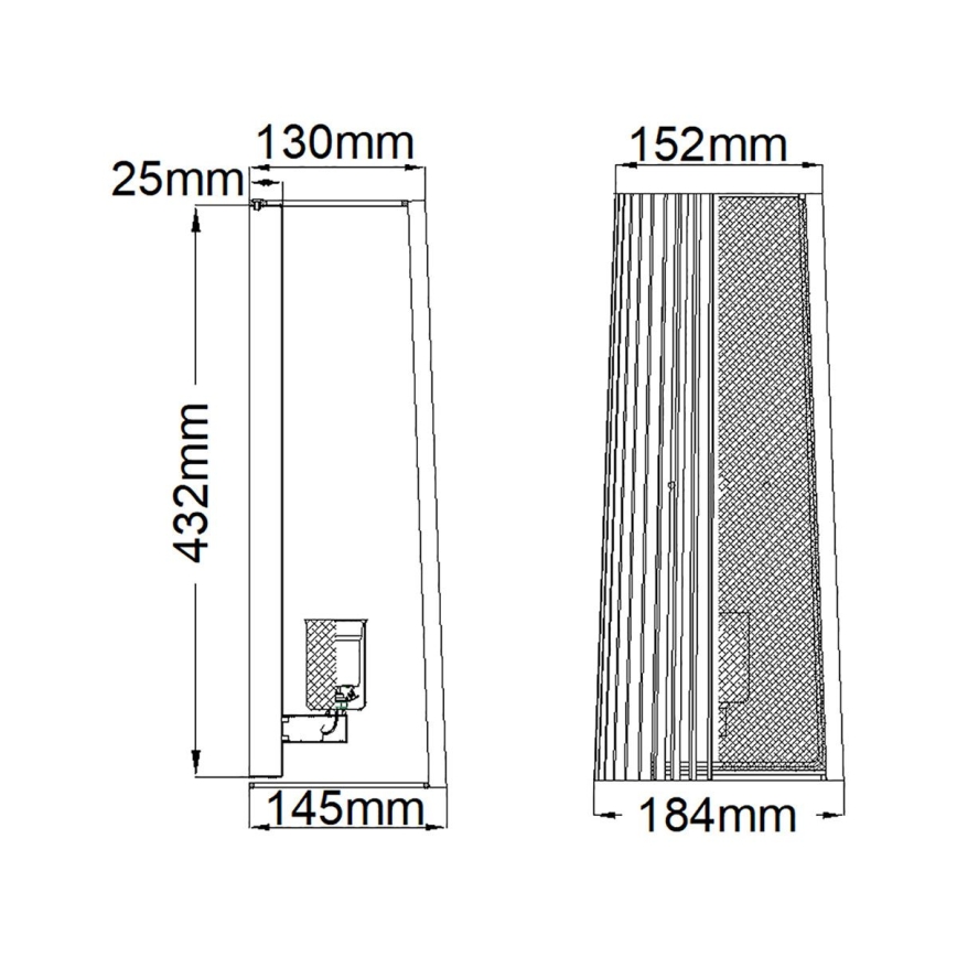 Quintiesse - Stenska svetilka LINARA 1xE27/60W/230V črna/zlata