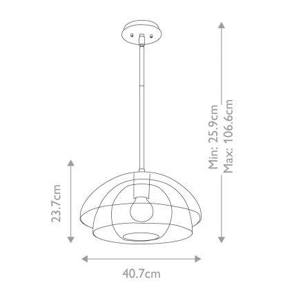 Quintiesse - lestenec na drogu LOTUS 1xE27/60W/230V, premer 40,7 cm, v zlati barvi