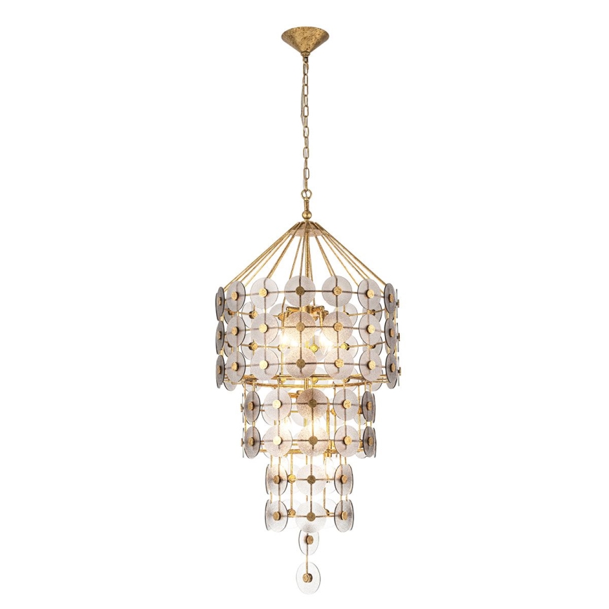 Quintiesse - Lestenec na verigi MERIDIAN 9xE14/40W/230V, premer 57,2 cm, v zlati barvi