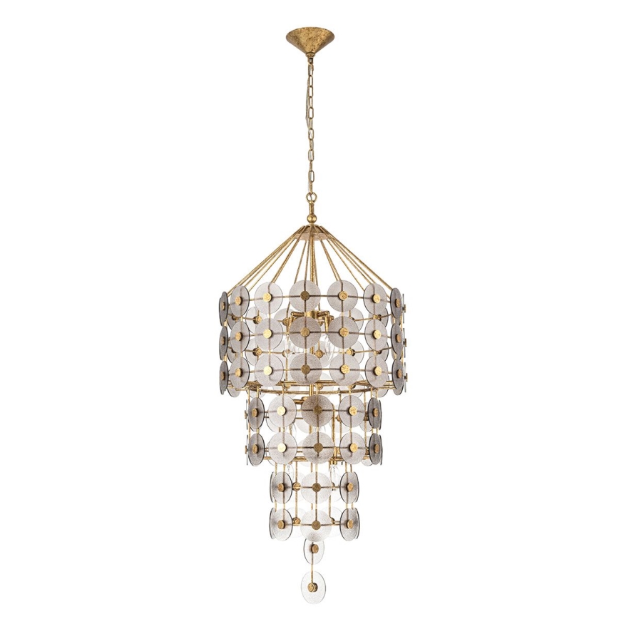 Quintiesse - Lestenec na verigi MERIDIAN 9xE14/40W/230V, premer 57,2 cm, v zlati barvi