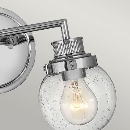 Quintiesse - Kopalniško stensko svetilo POPPY 2xE27/60W/230V IP44 sijajni krom