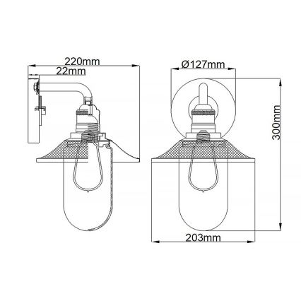 Quintiesse - Kopalniška stenska svetilka RIGBY 1xE27/40W/230V IP44 bronasta