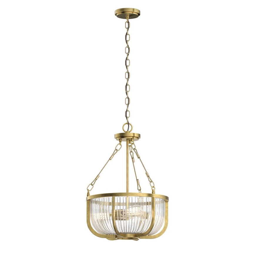 Quintiesse - Lestenec na verigi ROUX 3xE27/60W/230V premer 40,6 cm v zlati barvi
