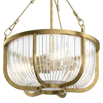 Quintiesse - Lestenec na verigi ROUX 3xE27/60W/230V premer 40,6 cm v zlati barvi