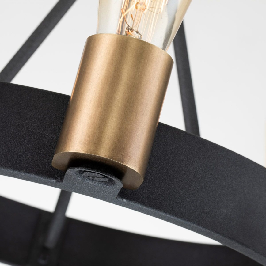 Quintiesse - Lestenec na drogu SILAS 3xE27/60W/230V Ø 42,2 cm črna/zlata