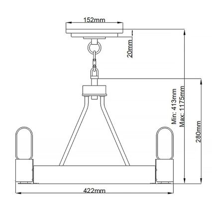 Quintiesse - Lestenec na drogu SILAS 3xE27/60W/230V Ø 42,2 cm črna/zlata