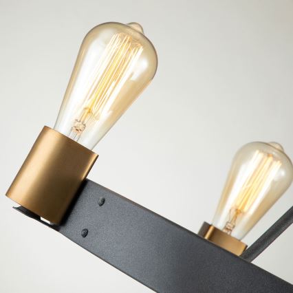 Quintiesse - Stropni lestenec na palici SILAS 4xE27/60W/230V premer 54,9 cm črna/zlata