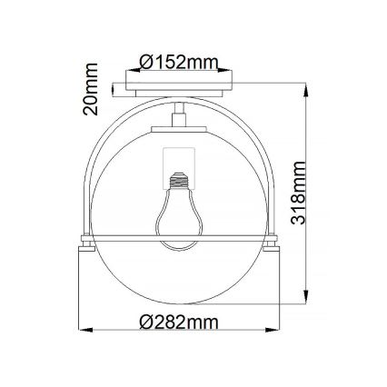 Quintiesse - Stropna svetilka SOMERSET 1xE27/60W/230V premer 28,2 cm matni krom