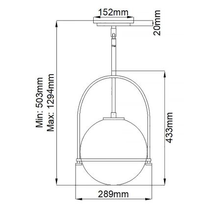 Quintiesse - Lestenec na palici SOMERSET 1xE27/60W/230V premer 28,9 cm črna