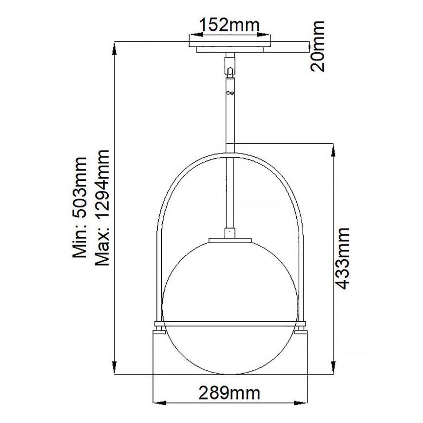 Quintiesse - Lestenec na palici SOMERSET 1xE27/60W/230V premer 28,9 cm črna