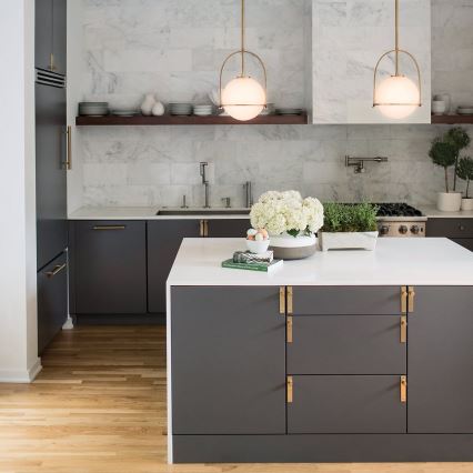 Quintiesse - Lestenec na palici SOMERSET 1xE27/60W/230V Ø 28,9 cm bronast