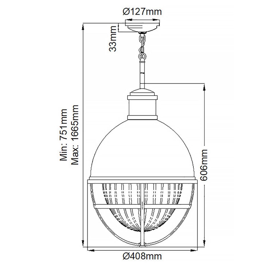 Quintiesse - Stropni lestenec na drogu TOLLIS 1xE27/40W/230V Ø 40,8 cm matiran krom