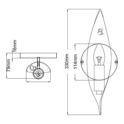 Quintiesse - Stenska svetilka WILLOW 1xE14/40W/230V zlata/črna