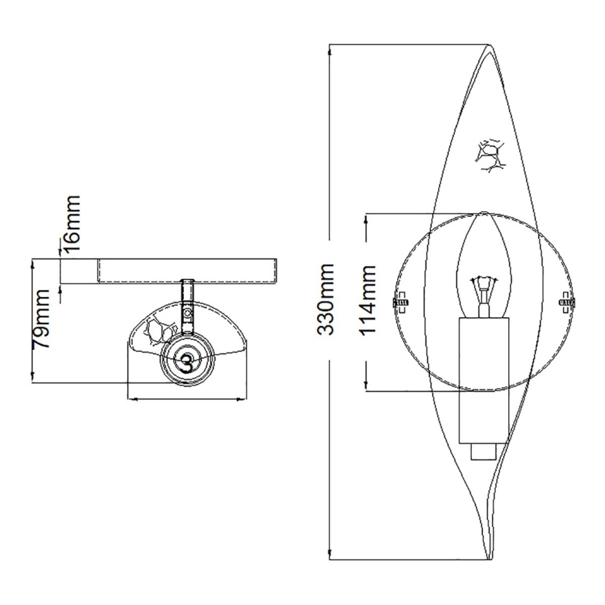 Quintiesse - Stenska svetilka WILLOW 1xE14/40W/230V zlata/črna
