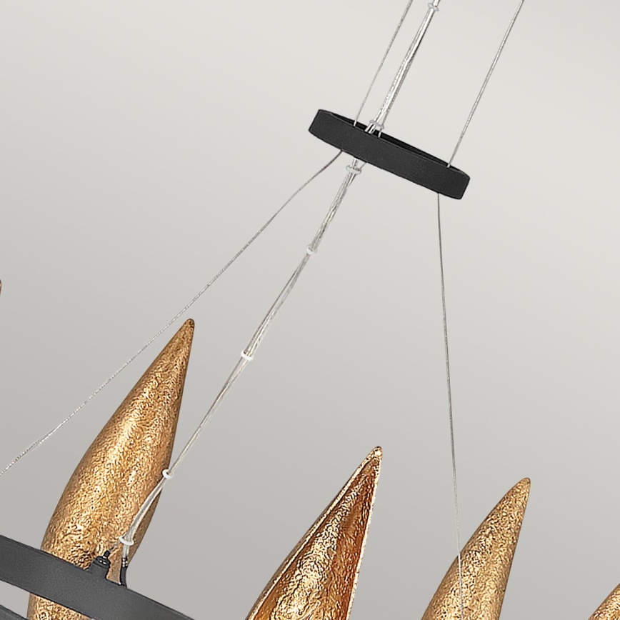 Quintiesse - Lestenec na vrvici WILLOW 6xE14/40W/230V, premer 61 cm, zlato/črna