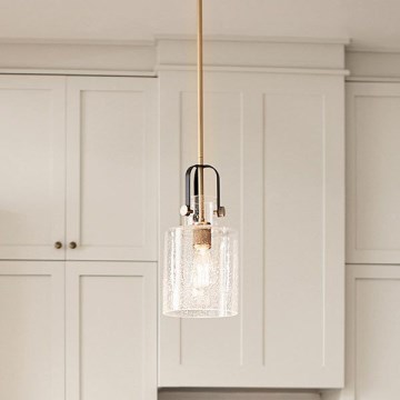 Quintiesse - viseči lestenec na palici KITNER 1xE27/60W/230V premer 18 cm zlata/črna