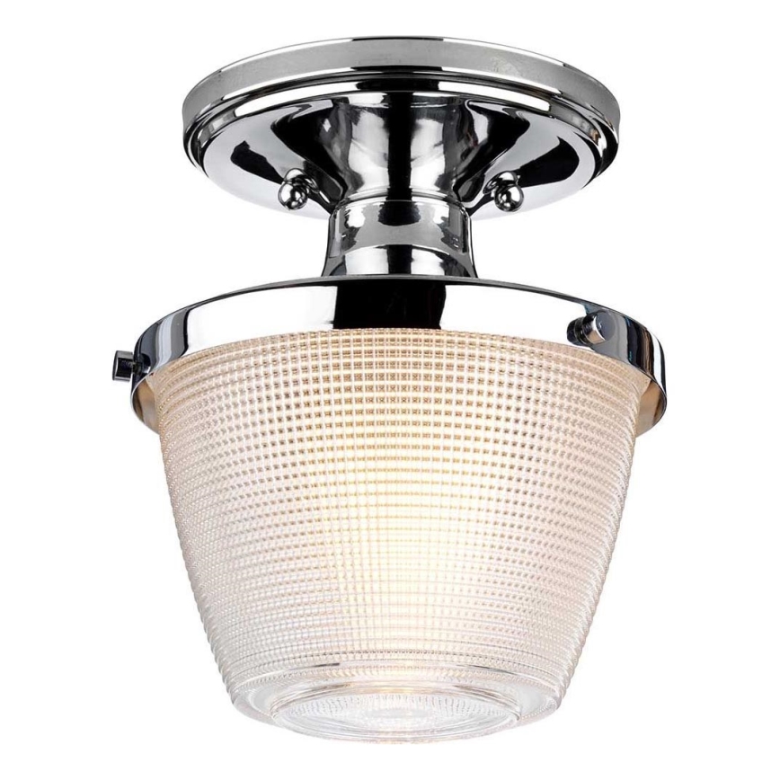 Quoizel - Kopalniška stropna svetilka DUBLIN 1xE27/40W/230V IP44 sijajni krom
