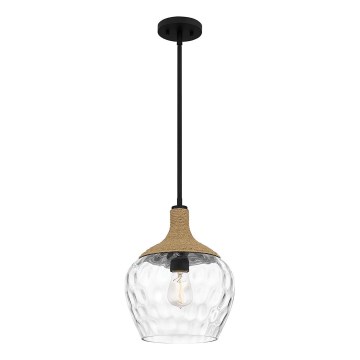 Quoizel - Lestenec na drogu ROYER 1xE27/60W/230V pr. 30,2 cm prozorna/črna/bež