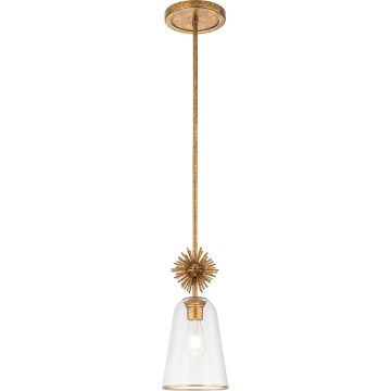 Quoizel - Lestenec na drogu STARING 1xE27/40W/230V pr. 18,4 cm zlata/patina/prozorna