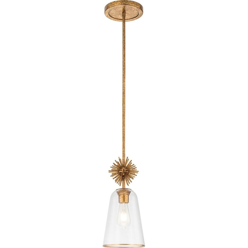 Quoizel - Lestenec na drogu STARING 1xE27/40W/230V pr. 18,4 cm zlata/patina/prozorna