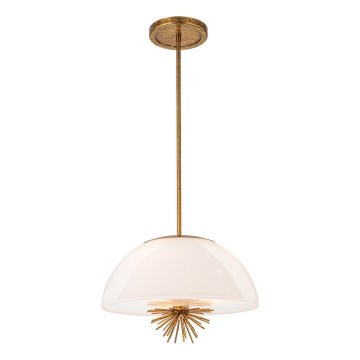 Quoizel - Lestenec na drogu STARING 3xE14/40W/230V pr. 45,7 cm zlata/patina/bela