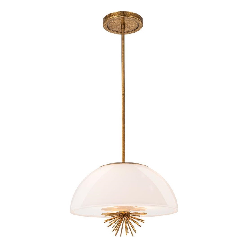 Quoizel - Lestenec na drogu STARING 3xE14/40W/230V pr. 45,7 cm zlata/patina/bela
