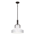 Quoizel - Lestenec na palici BRECKEN 2xE27/60W/230V črna/marmorni dekor
