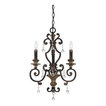 Quoizel - Lestenec na verigi MARQUETTE 3xE14/60W/230V bronast