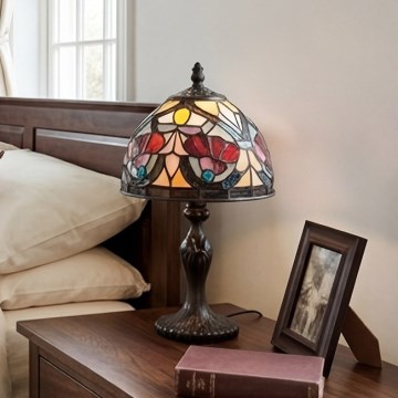 Quoizel - Namizna Tiffany svetilka LARISSA 1xE14/40W/230V premer 20 cm