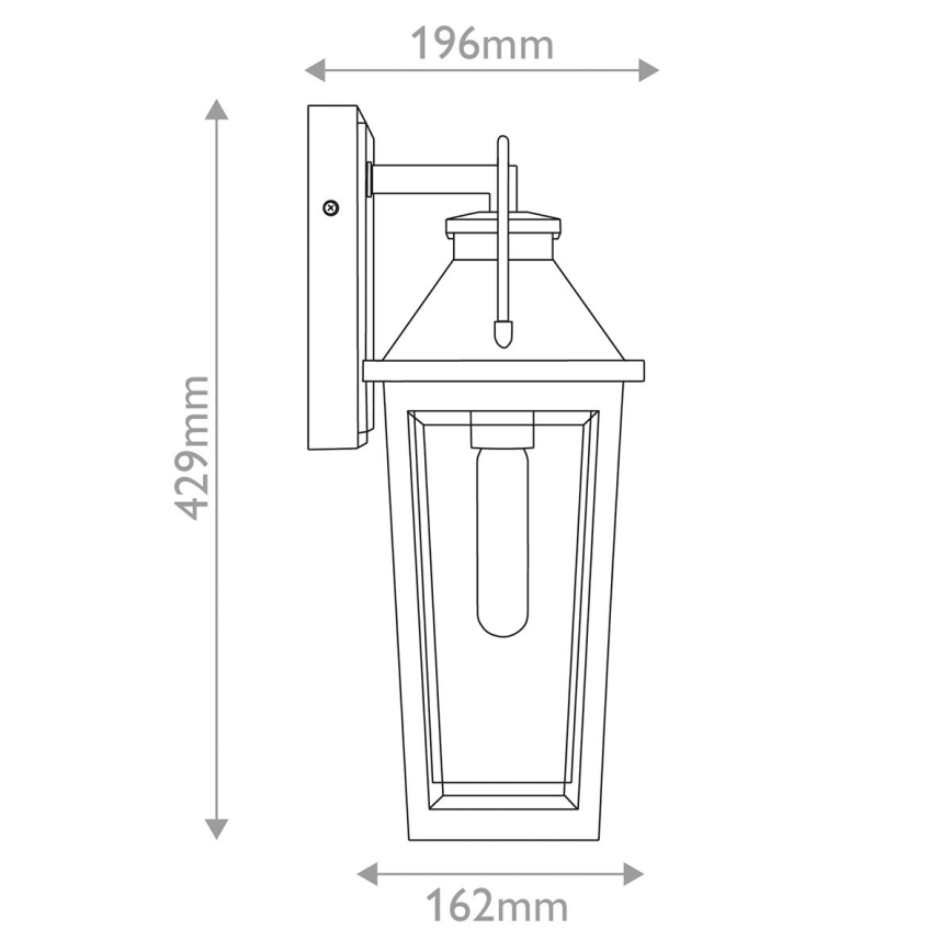 Quoizel - Zunanja stenska svetilka BUCKLEY M 1xE27/40W/230V IP44 črna