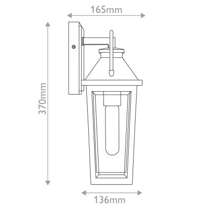 Quoizel - Zunanja stenska svetilka BUCKLEY S 1xE27/40W/230V IP44 črna