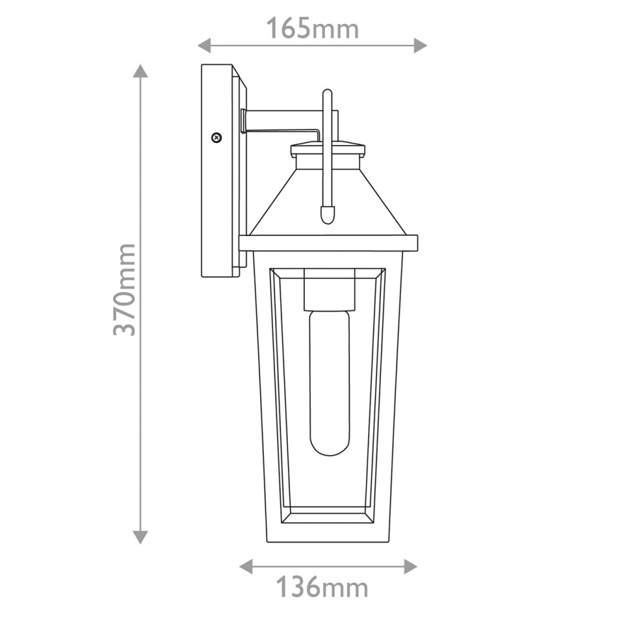 Quoizel - Zunanja stenska svetilka BUCKLEY S 1xE27/40W/230V IP44 črna