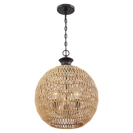 Quoizel - Lestenec na verigi CASABLANCA 3xE27/60W/230V rjav