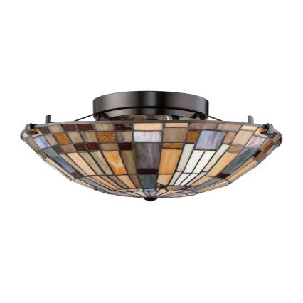 Quoizel - Stropna svetilka INGLENOOK 2xE27/60W/230V pr. 40,7 cm