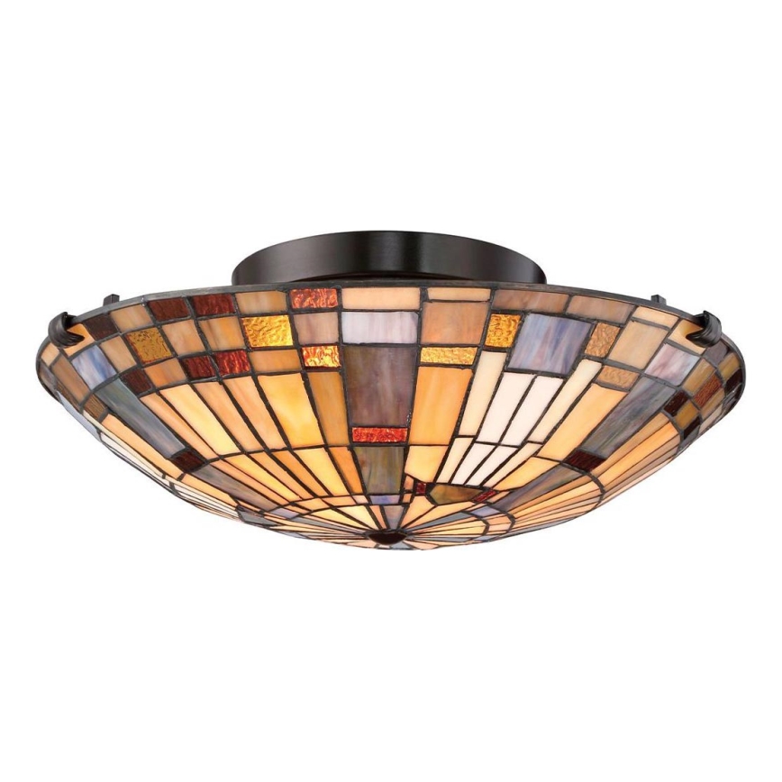 Quoizel - stropna svetilka Tiffany INGLENOOK 2x E27/60 W/230 V, premer 40,7 cm
