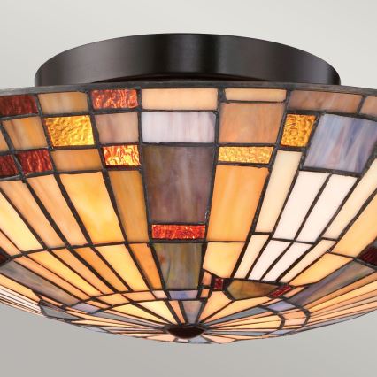Quoizel - stropna svetilka Tiffany INGLENOOK 2x E27/60 W/230 V, premer 40,7 cm