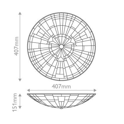 Quoizel - stropna svetilka Tiffany INGLENOOK 2x E27/60 W/230 V, premer 40,7 cm