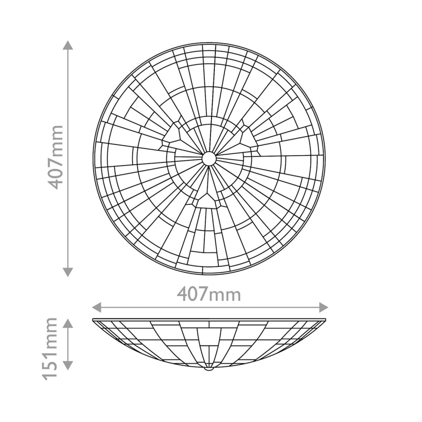 Quoizel - stropna svetilka Tiffany INGLENOOK 2x E27/60 W/230 V, premer 40,7 cm