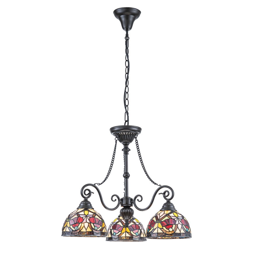 Quoizel - Lestenec na verigi Tiffany LARISSA 3xE27/60W/230V premer 63,6 cm