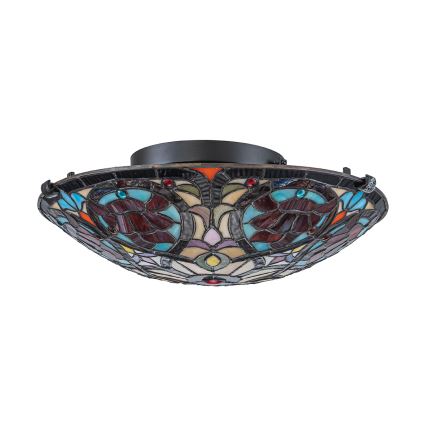 Quoizel - Stropna svetilka Tiffany LARISSA 2xE27/40W/230V premer 41,2 cm